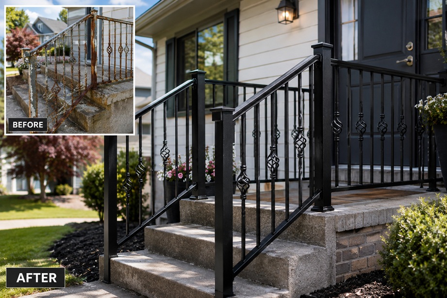 Exterior Metal Railing Painting