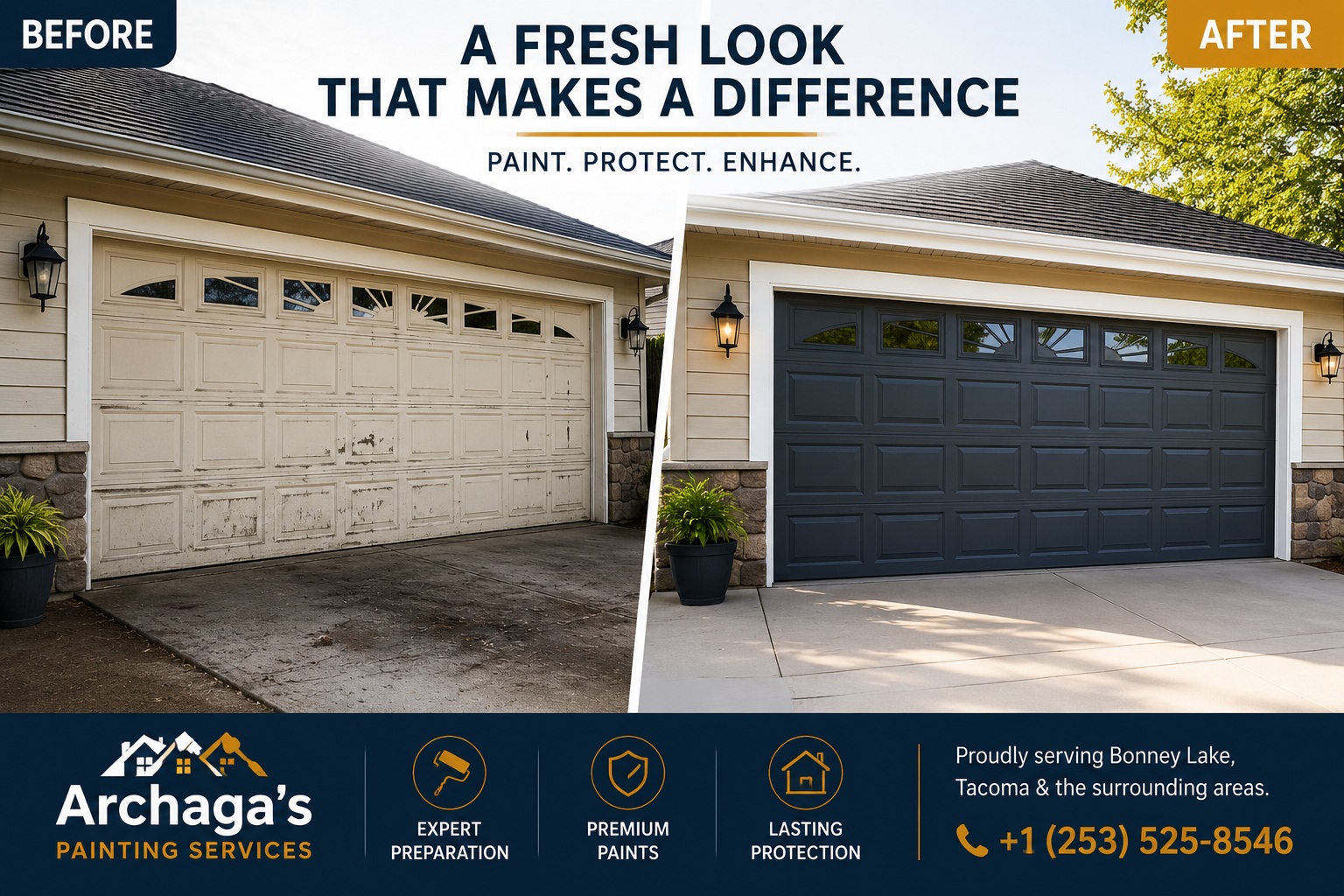 Garage door painting Bonney Lake