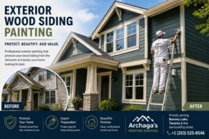 Exterior wood siding painting Bonney Lake