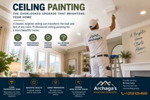 Brighten your home with professional ceiling painting in Bonney Lake. Expert preparation, smooth finishes, and beautiful results for every room.